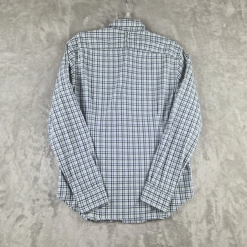 Banana Republic Grant Fit Custom 078 Wash Shirt Mens Medium Green Plaid Cotton